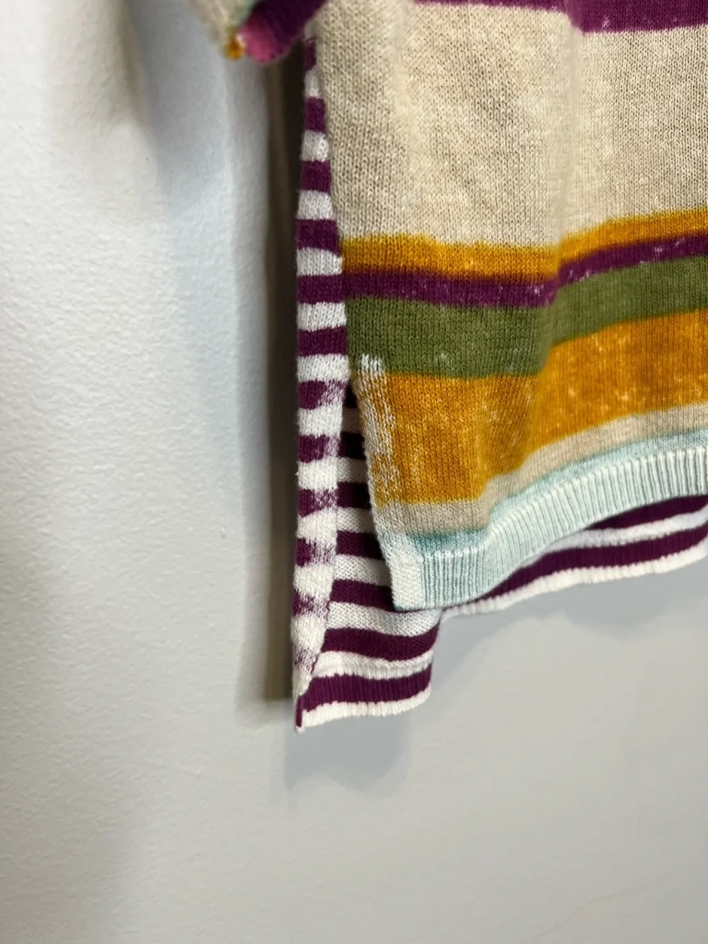 SUNDANCE Johanna 100% Cotton Multi Stripe sweater Top size Small - Picture 6 of 10
